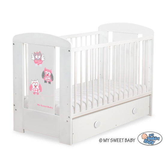 Baby cot bed 120x60cm Owls with drawer MAXI