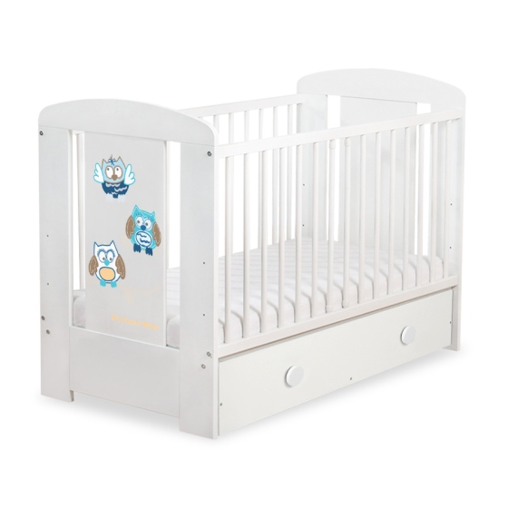 Baby cot bed 120x60cm Owls with drawer MAXI