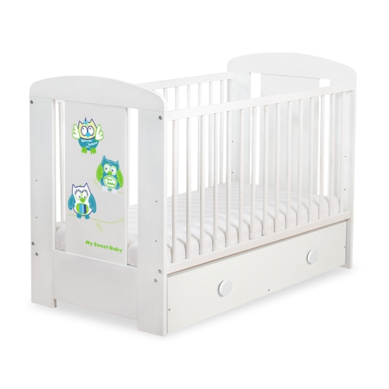 Baby cot bed 120x60cm Owls with drawer MAXI