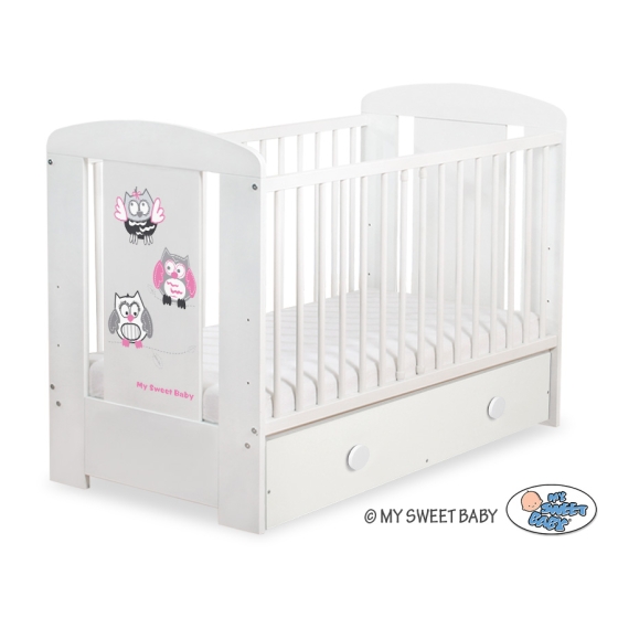 Baby cot bed 120x60cm Owls with drawer MAXI