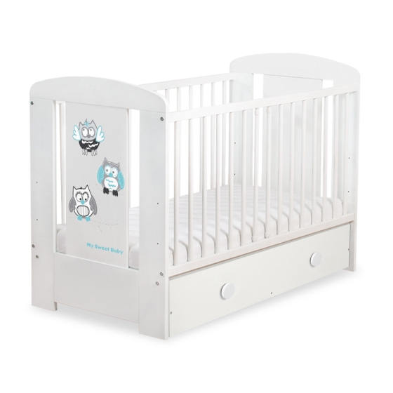 Baby cot bed 120x60cm Owls with drawer MAXI