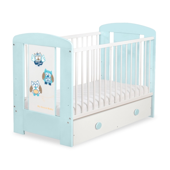Baby cot bed 120x60cm Owls with drawer MAXI