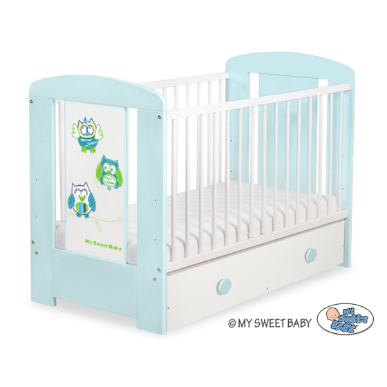 Baby cot bed 120x60cm Owls with drawer MAXI