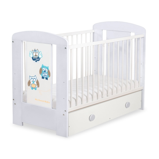 Baby cot bed 120x60cm Owls with drawer MAXI