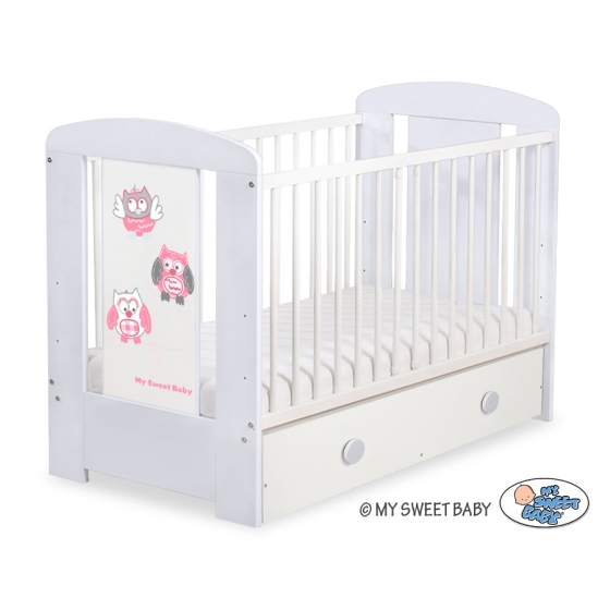 Baby cot bed 120x60cm Owls with drawer MAXI