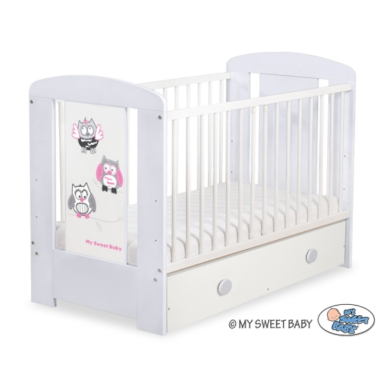 Baby cot bed 120x60cm Owls with drawer MAXI