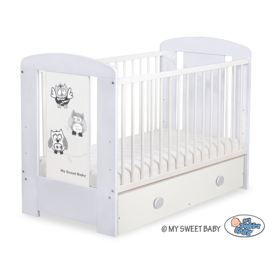 Baby cot bed 120x60cm Owls with drawer MAXI