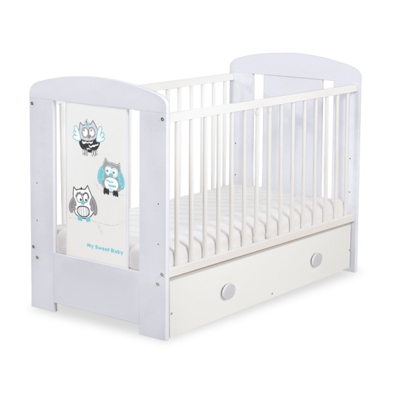 Baby cot bed 120x60cm Owls with drawer MAXI