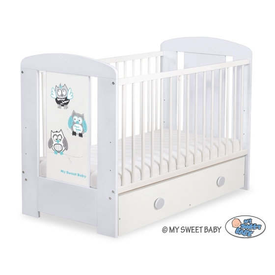 Baby cot bed 120x60cm Owls with drawer MAXI