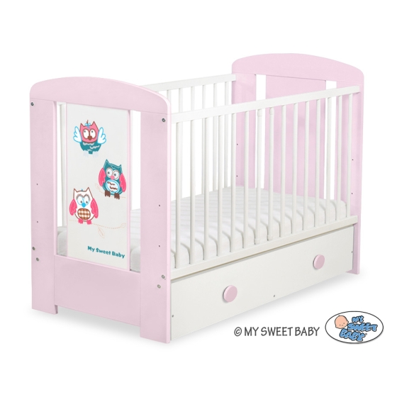 Baby cot bed 120x60cm Owls with drawer MAXI