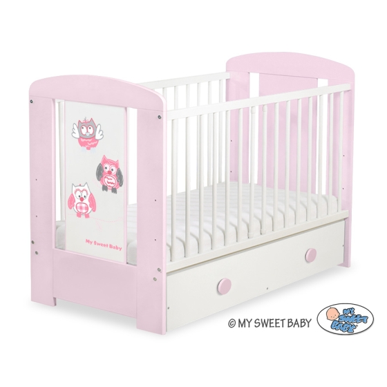 Baby cot bed 120x60cm Owls with drawer MAXI
