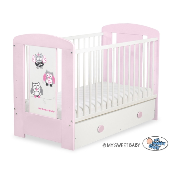 Baby cot bed 120x60cm Owls with drawer MAXI