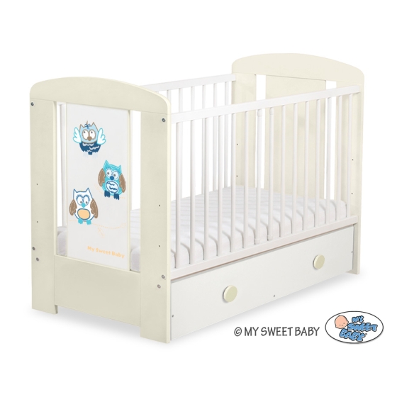 Baby cot bed 120x60cm Owls with drawer MAXI