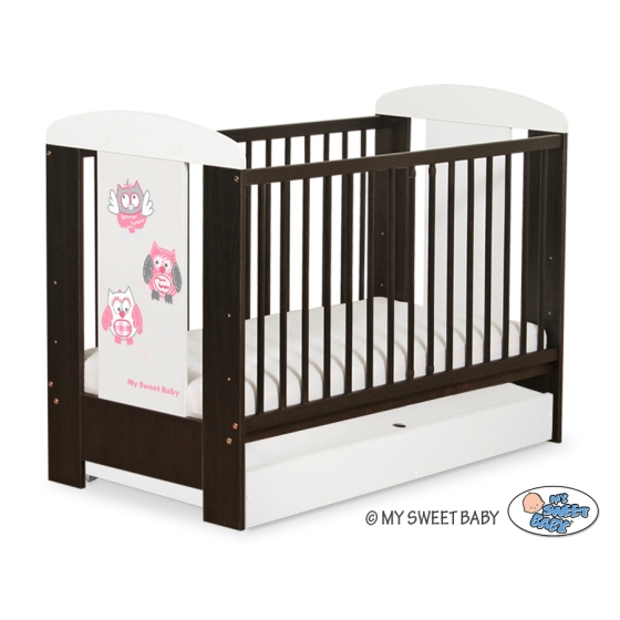 Baby cot bed 120x60cm Owls with drawer STANDARD