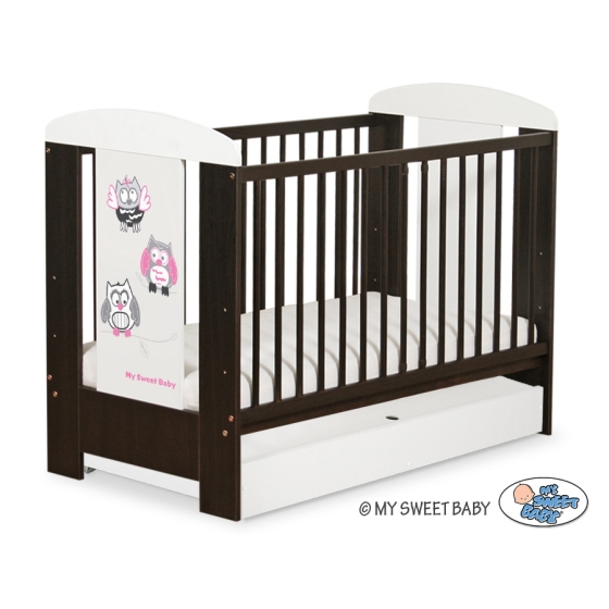 Baby cot bed 120x60cm Owls with drawer STANDARD