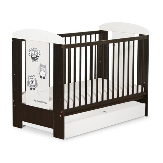 Baby cot bed 120x60cm Owls with drawer STANDARD