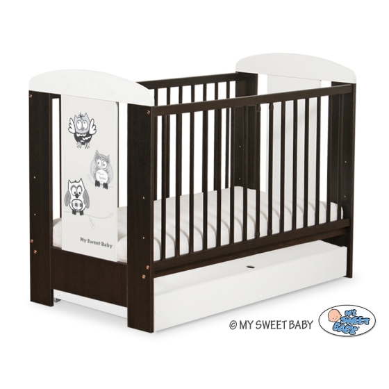 Baby cot bed 120x60cm Owls with drawer STANDARD