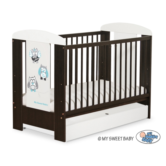 Baby cot bed 120x60cm Owls with drawer STANDARD