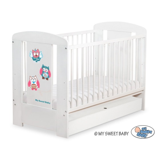 Baby cot bed 120x60cm Owls with drawer STANDARD