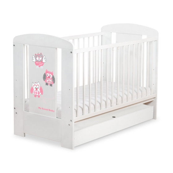 Baby cot bed 120x60cm Owls with drawer STANDARD