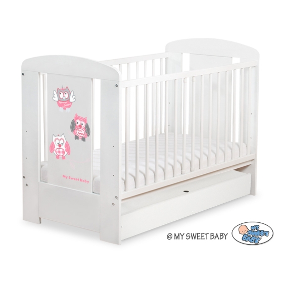 Baby cot bed 120x60cm Owls with drawer STANDARD