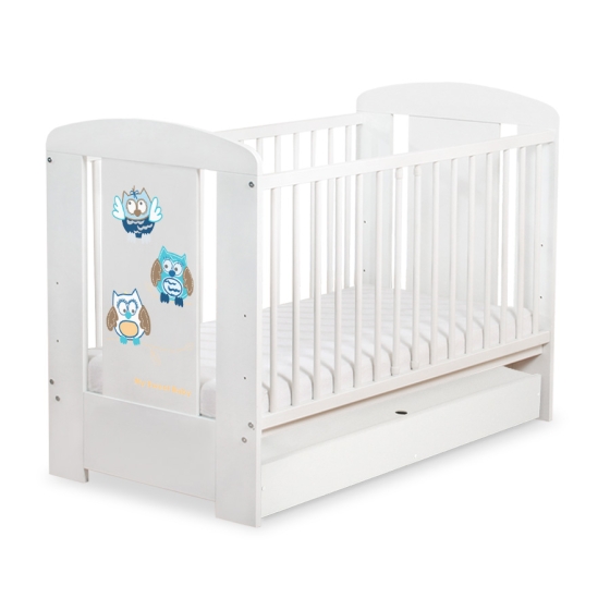 Baby cot bed 120x60cm Owls with drawer STANDARD