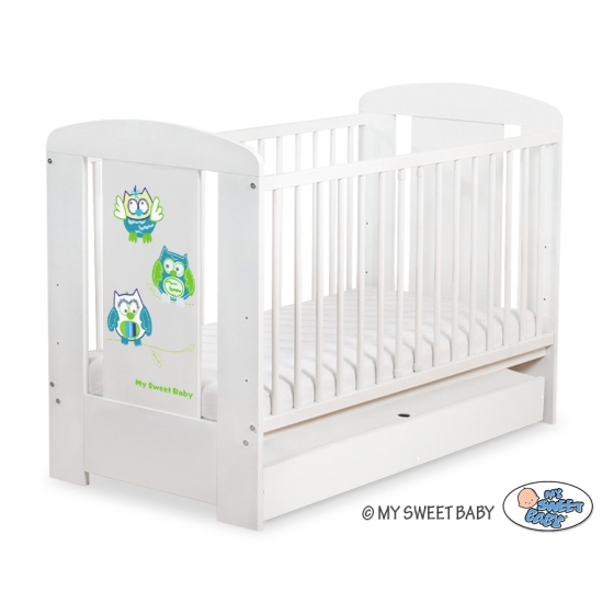 Baby cot bed 120x60cm Owls with drawer STANDARD