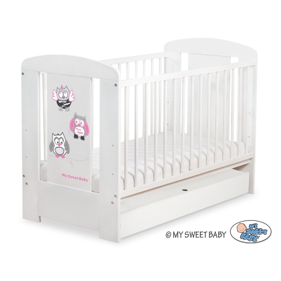 Baby cot bed 120x60cm Owls with drawer STANDARD