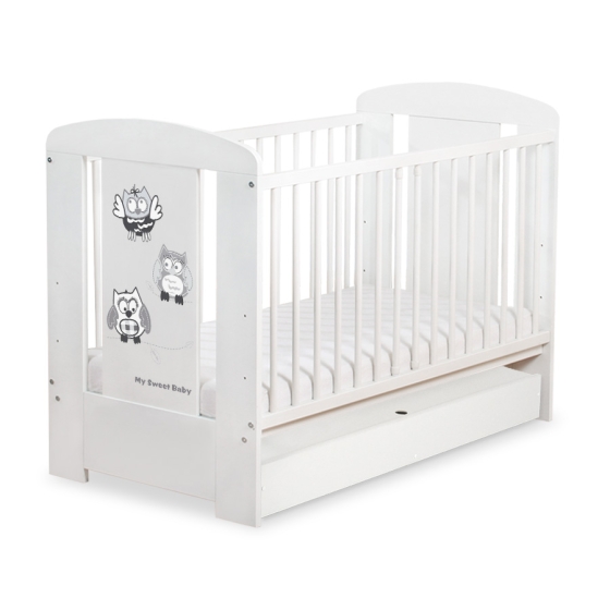 Baby cot bed 120x60cm Owls with drawer STANDARD