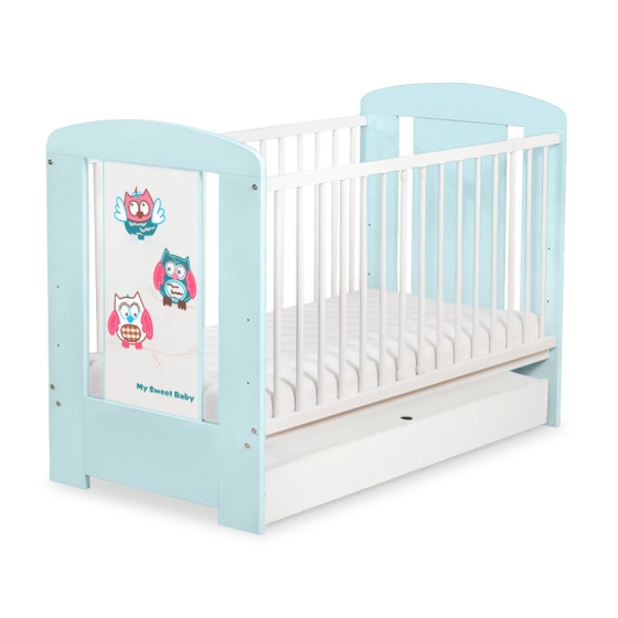 Baby cot bed 120x60cm Owls with drawer STANDARD