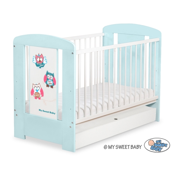 Baby cot bed 120x60cm Owls with drawer STANDARD
