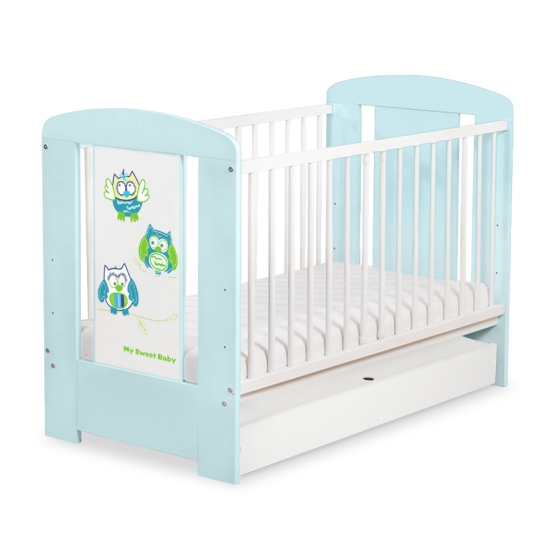Baby cot bed 120x60cm Owls with drawer STANDARD