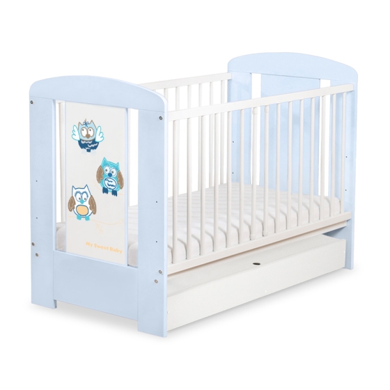 Baby cot bed 120x60cm Owls with drawer STANDARD