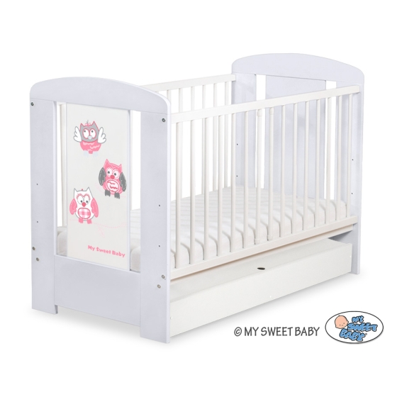 Baby cot bed 120x60cm Owls with drawer STANDARD