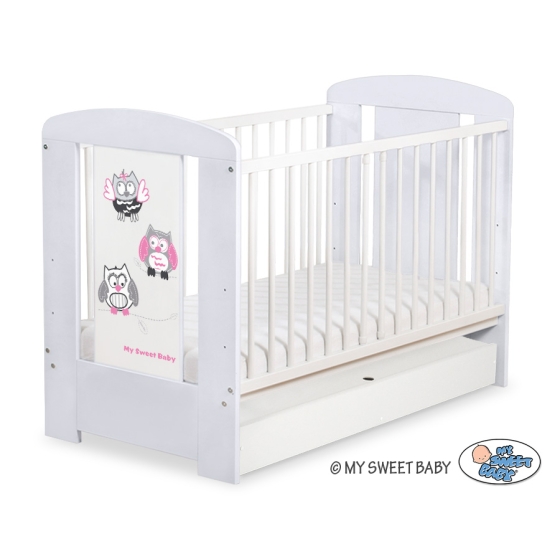 Baby cot bed 120x60cm Owls with drawer STANDARD