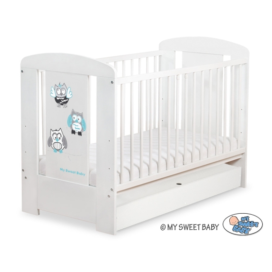 Baby cot bed 120x60cm Owls with drawer STANDARD