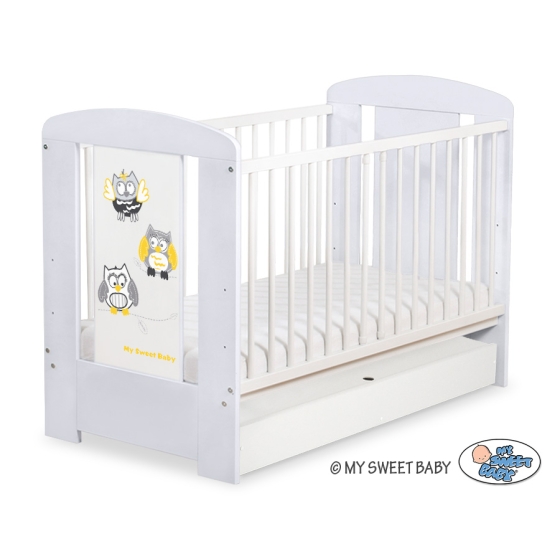 Baby cot bed 120x60cm Owls with drawer STANDARD