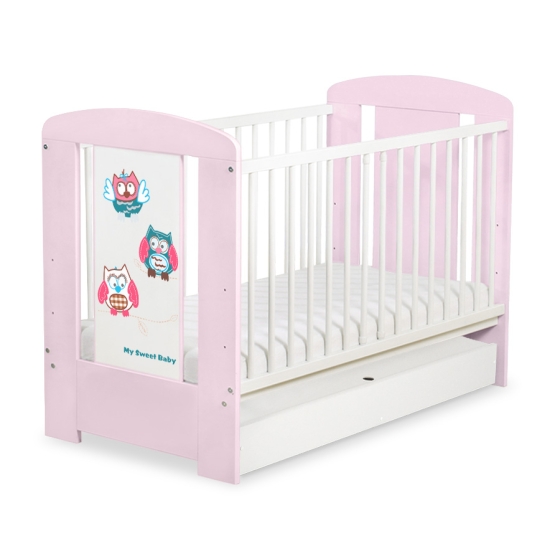 Baby cot bed 120x60cm Owls with drawer STANDARD