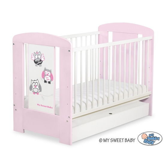 Baby cot bed 120x60cm Owls with drawer STANDARD
