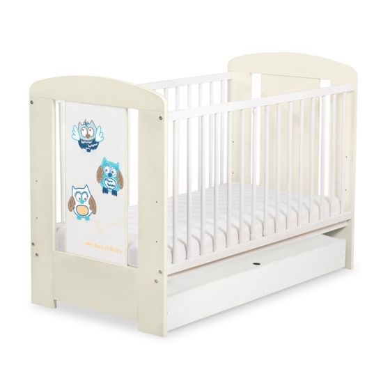 Baby cot bed 120x60cm Owls with drawer STANDARD