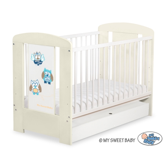 Baby cot bed 120x60cm Owls with drawer STANDARD