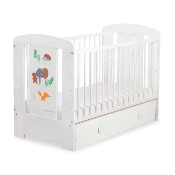 Baby cot bed 120x60cm Secret forest with drawer MAXI