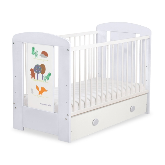 Baby cot bed 120x60cm Secret forest with drawer MAXI