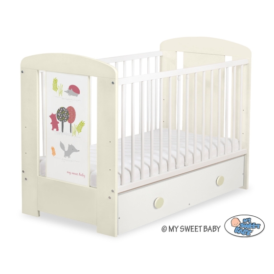 Baby cot bed 120x60cm Secret forest with drawer MAXI