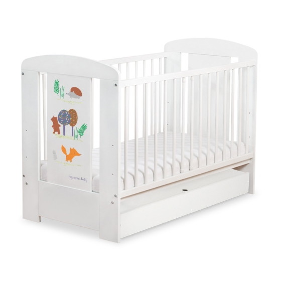 Baby cot bed 120x60cm Secret forest with drawer STANDARD