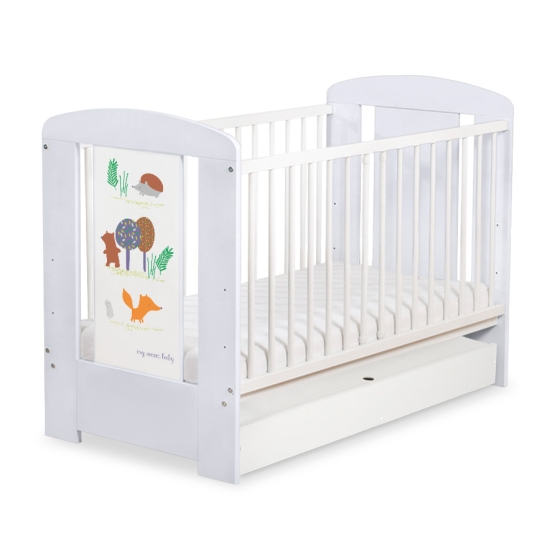 Baby cot bed 120x60cm Secret forest with drawer STANDARD