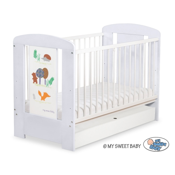 Baby cot bed 120x60cm Secret forest with drawer STANDARD