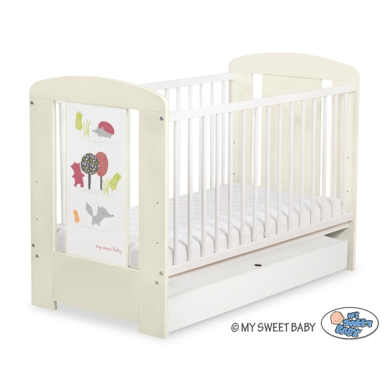Baby cot bed 120x60cm Secret forest with drawer STANDARD