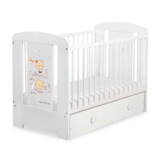 Baby cot bed 120x60cm Sweet bears with drawer MAXI