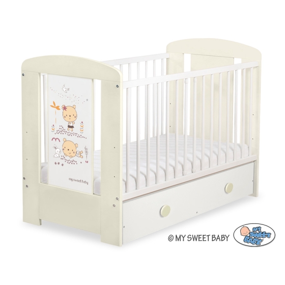 Baby cot bed 120x60cm Sweet bears with drawer MAXI